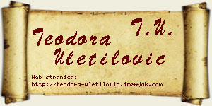 Teodora Uletilović vizit kartica